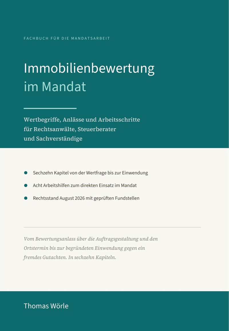 Buchcover: Immobilienbewertung im Mandat, 1. Auflage August 2026